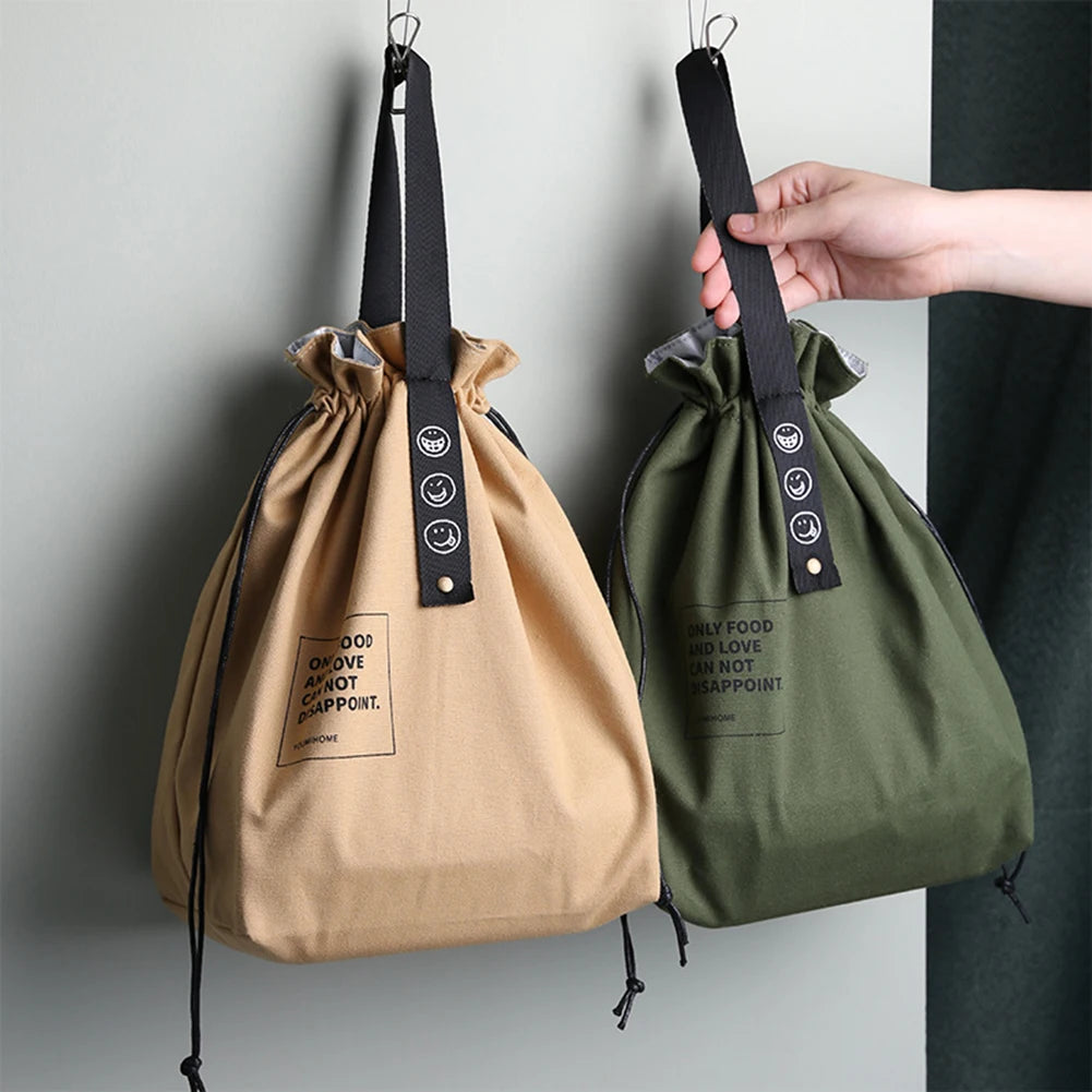 Canvas Drawstring Lunch Bag Handle — Swuffy