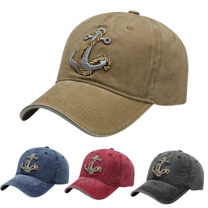 Vintage Anchor Embroidery Baseball Cap — Swuffy