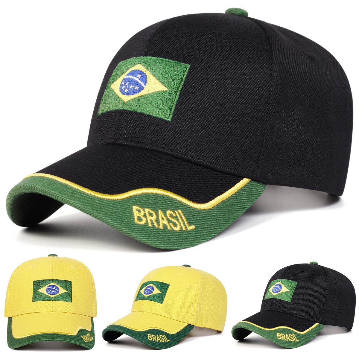 Brazilian Flag Embroidery Baseball Caps — Swuffy