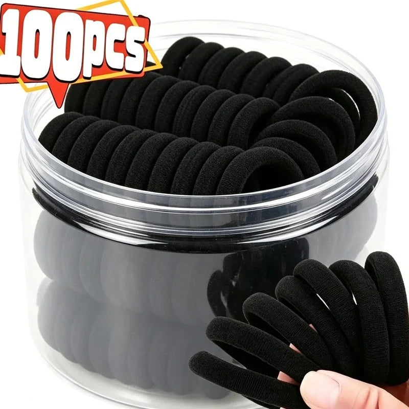Elastic Hair Bands Girls Black — Swuffy