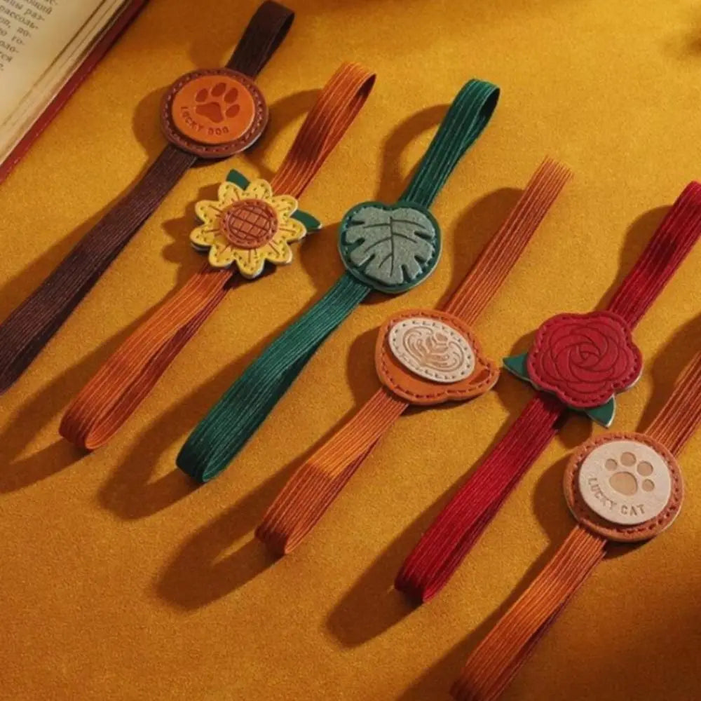 Vintage Elastic Bands Leather Bookmark — Swuffy