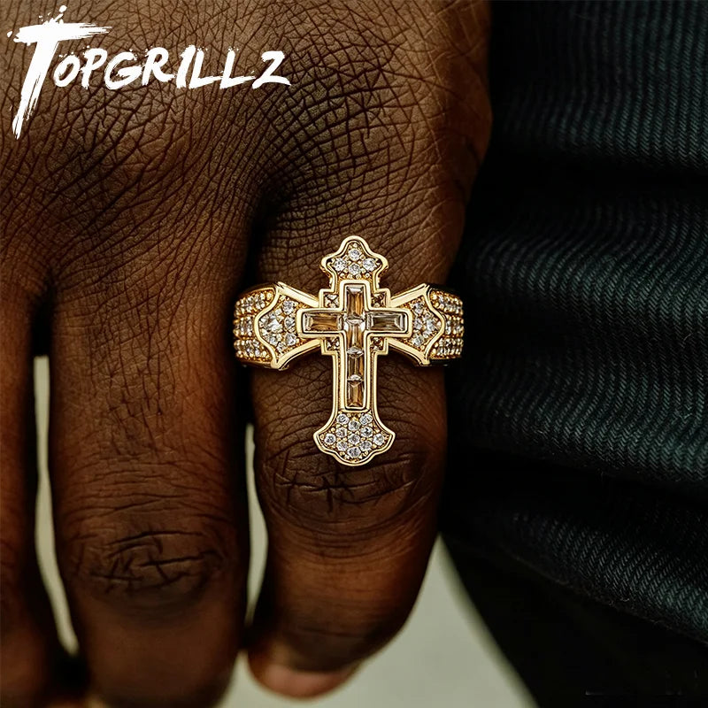 Topgrillz Vintage Crest Cross Ring — Swuffy