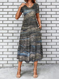 Grey Blue Abstract Textured Print — Swuffy