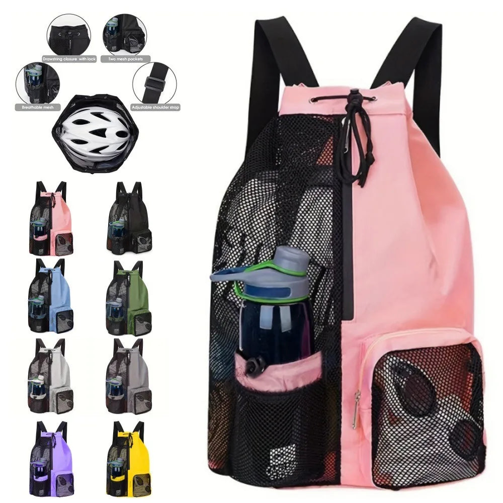 Mesh Drawstring Swimming Backpack Large — Swuffy
