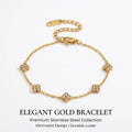 Gold Flower Zircon Bracelet Stainless — Swuffy
