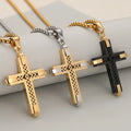 Braided Texture Cross Pendant Necklace — Swuffy