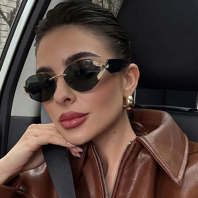 Light Frameless Oval Sunglasses End — Swuffy