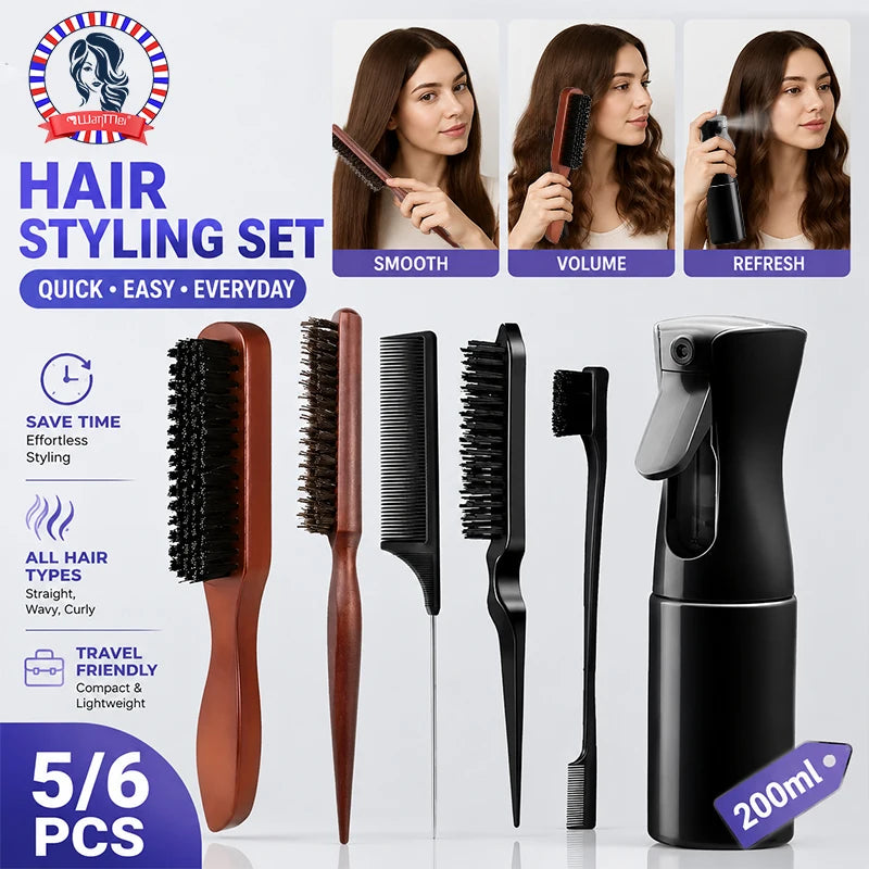 Bristle Hair Brush Wooden Handle — Swuffy
