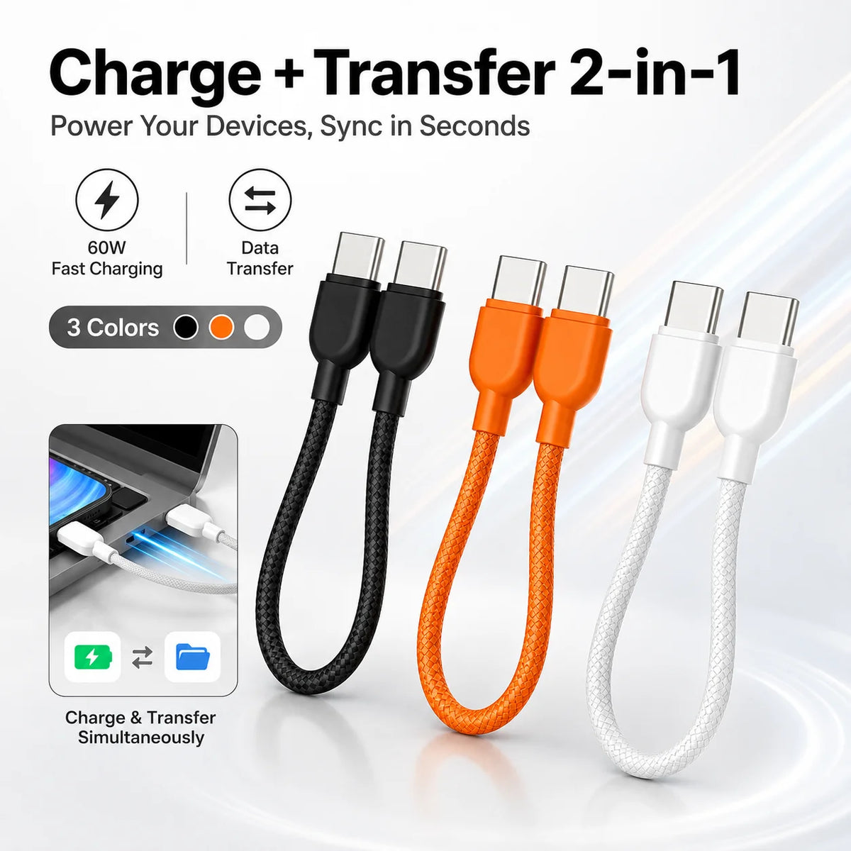 USB USB Short Cable Braided — Swuffy
