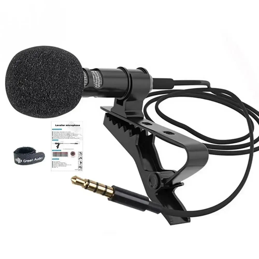 Lapel Microphone Black Clip On — Swuffy