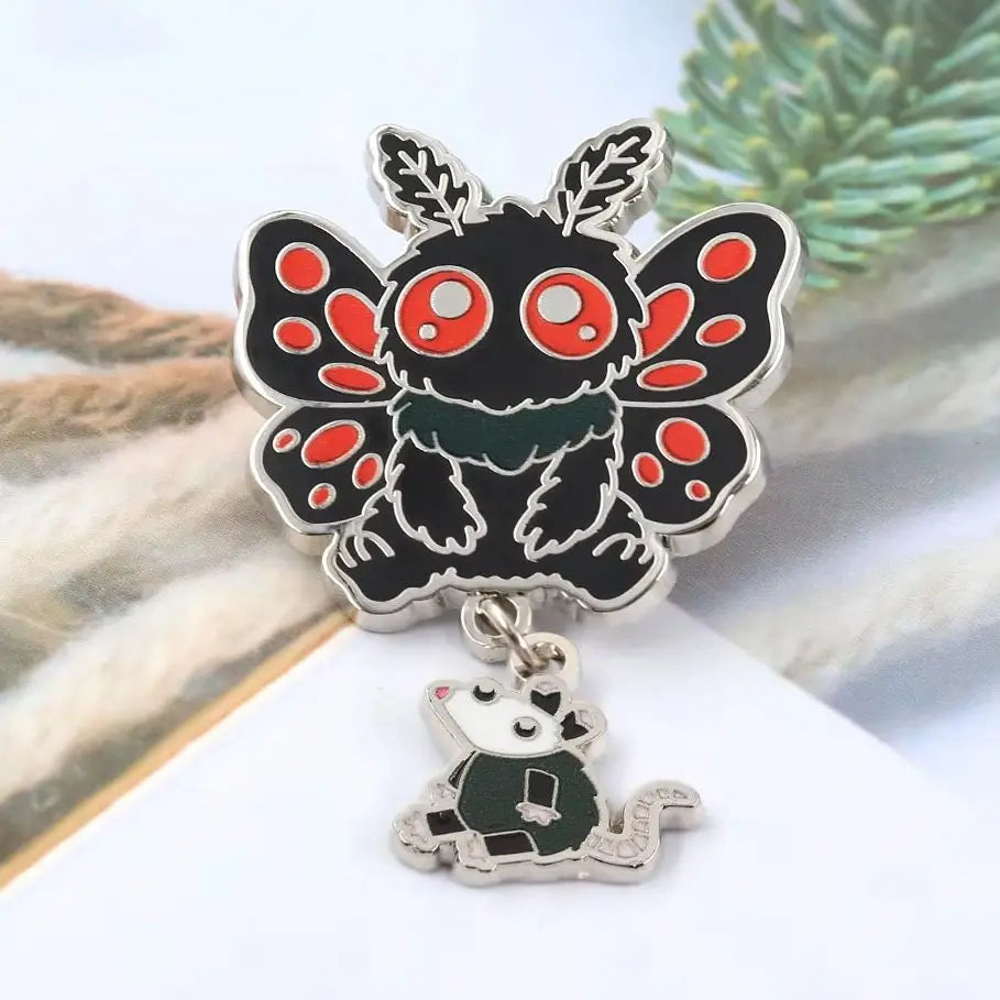 Funny Chibi Mothman Enamel Pins — Swuffy