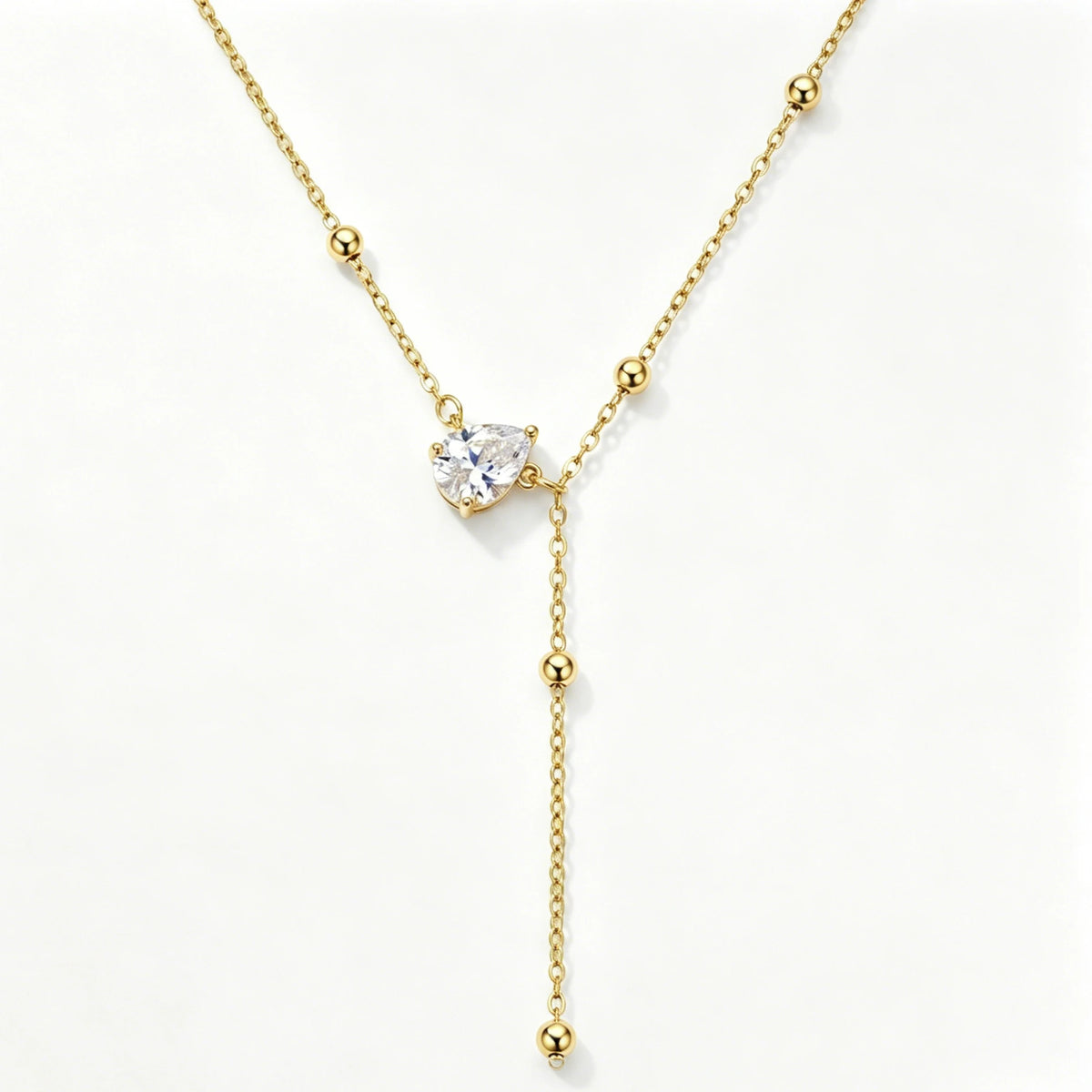 Sparkling Teardrop Cz Pendant Necklace — Swuffy