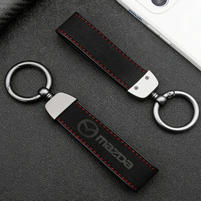 Suede Metal Leather Car Keychain — Swuffy