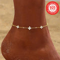 Silver Plated Clover Zircon Anklet — Swuffy