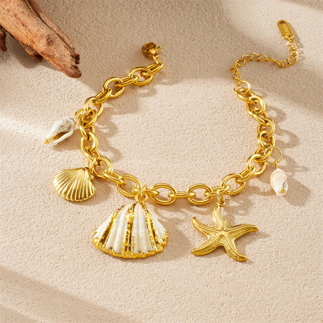 Stainless Steel Golden Shell Starfish — Swuffy
