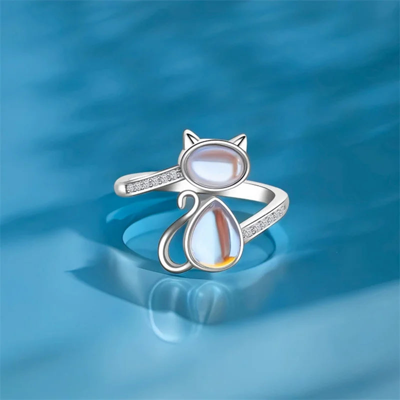 Silver Plated Engagement Cat Ring — Swuffy