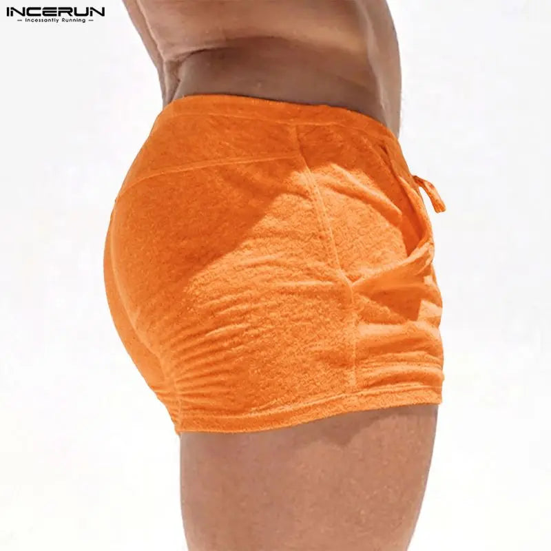 Incerun Shorts Solid Drawstring Joggers — Swuffy