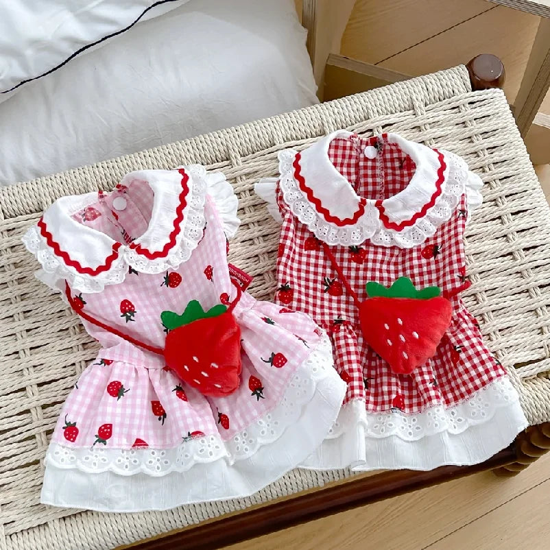 Strawberry Dress Dogs Summer Spring — Swuffy