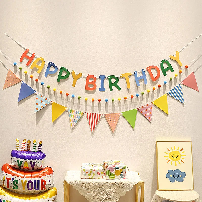Happy Birthday Hairball Pull Flag — Swuffy