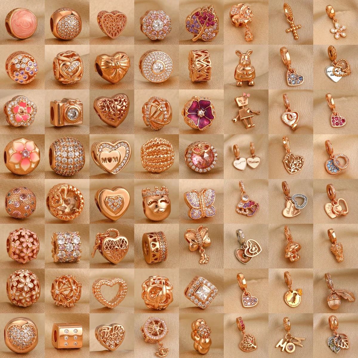 Sparking Rose Gold Charm Beads — Swuffy