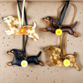 PU Leather Running Dachshund Keychain — Swuffy