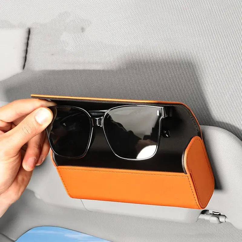 Sunglass Holder Car Visor Leather — Swuffy