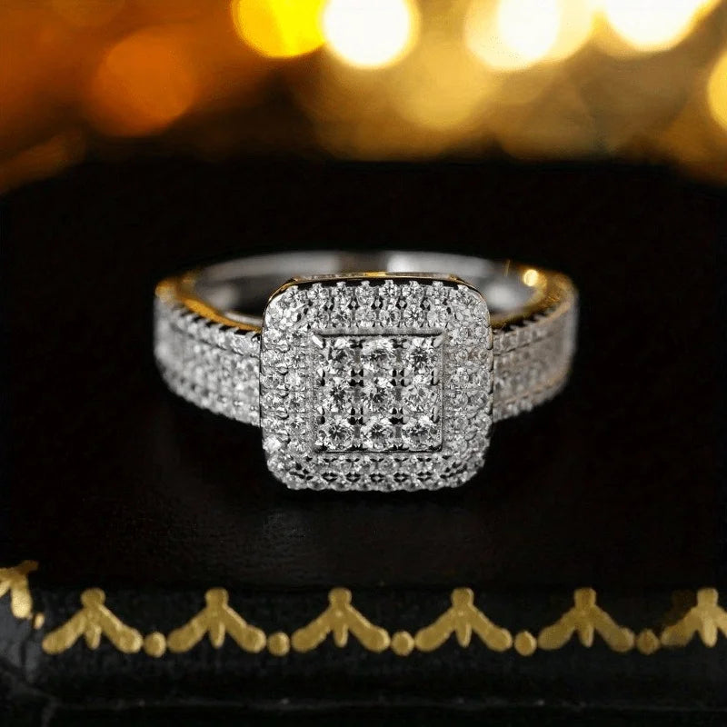 Sparkling Square End Ring Romantic — Swuffy