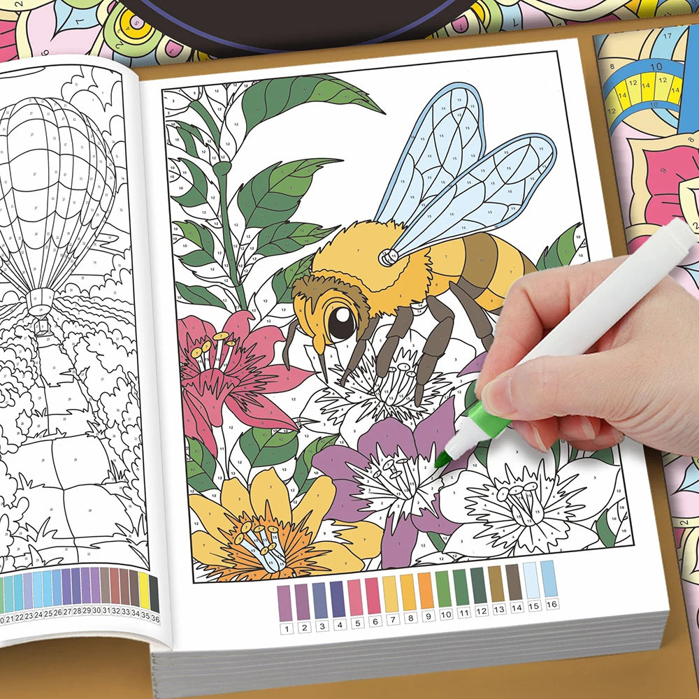 Adults Number Coloring Book Mandala — Swuffy