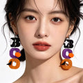 Stylish Drop Earrings Featuring Spooky — Swuffy
