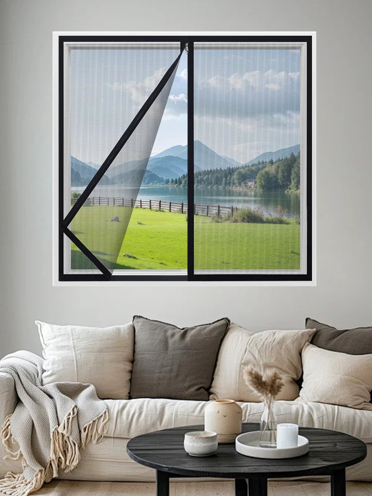Black Zipper Mosquito Screen Window — Swuffy