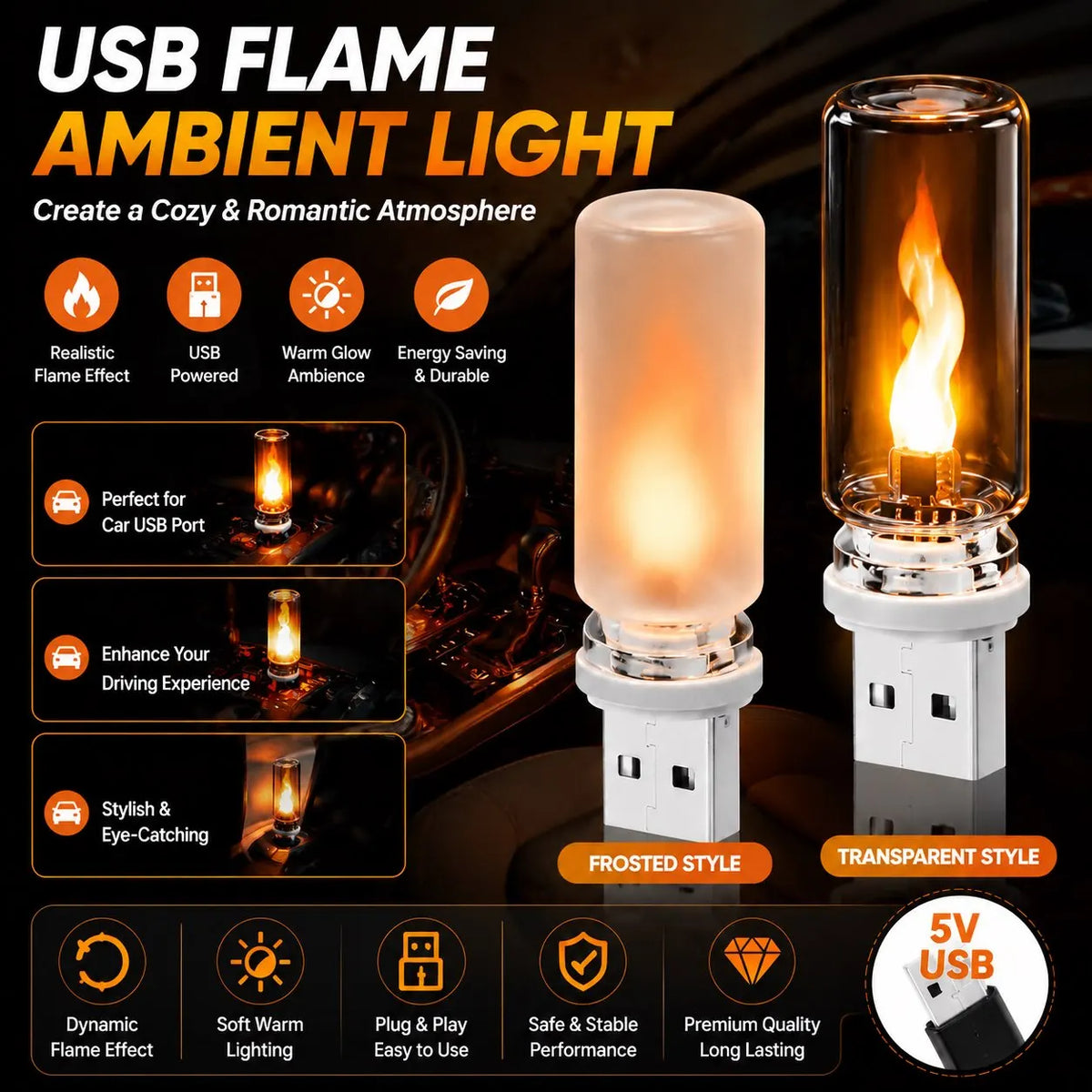 USB LED Flame Type Night — Swuffy