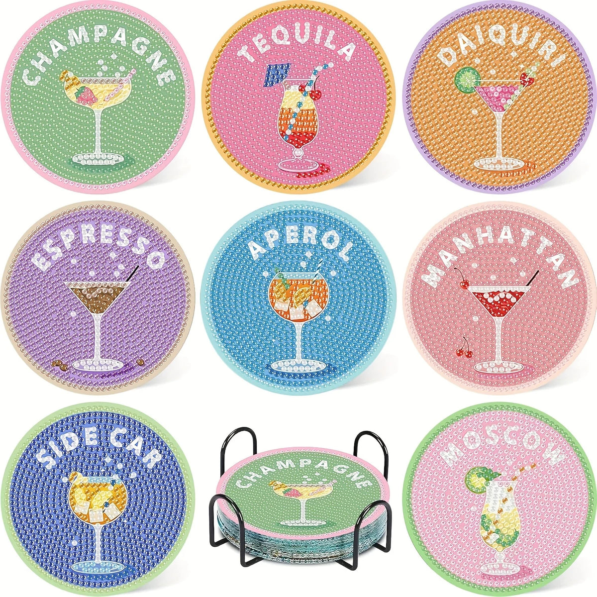 Bracket Diamond Painting Coaster Wine — Swuffy