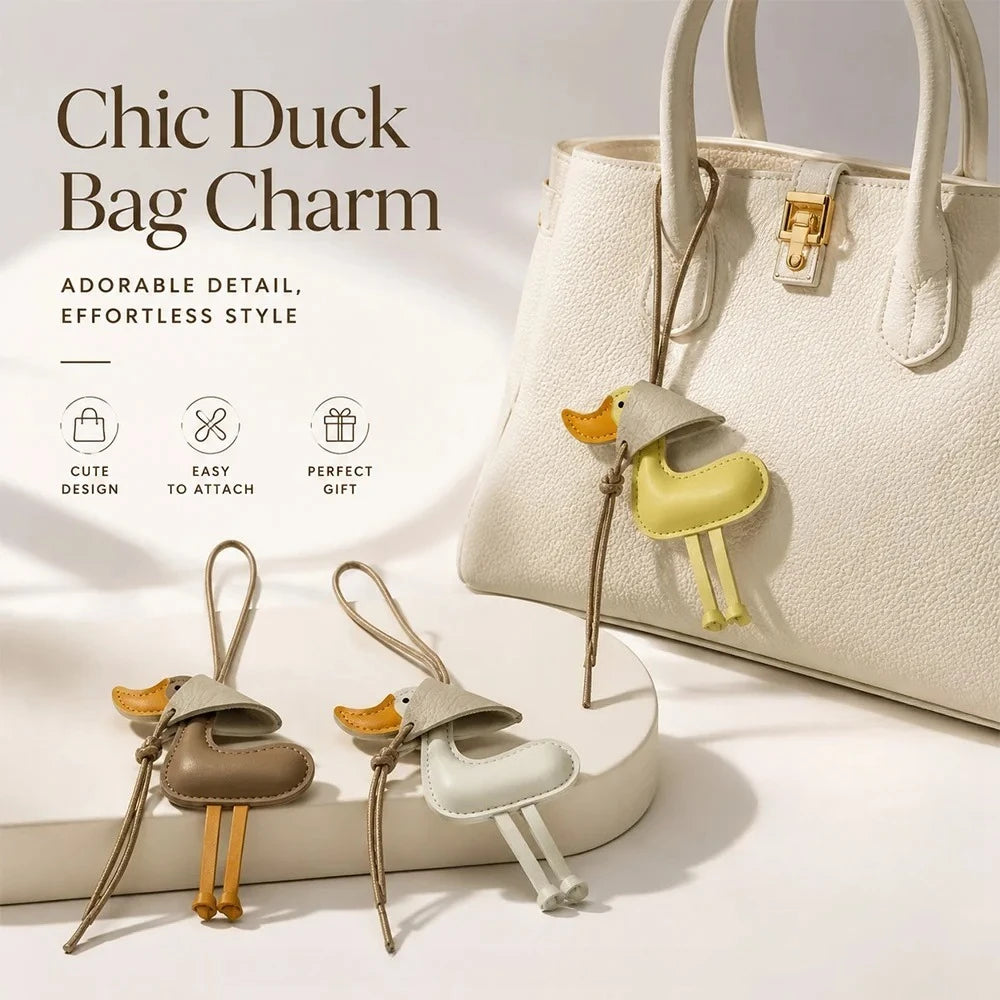 Chic Leather Duck Bag Charm — Swuffy