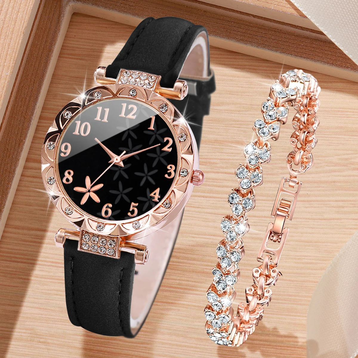 Rhinestone Watches Casual Leather Band — Swuffy