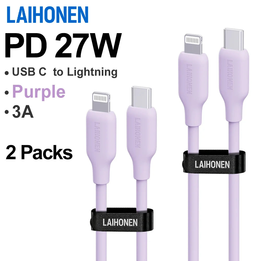 Pink Silicone USB Lightning Cable — Swuffy