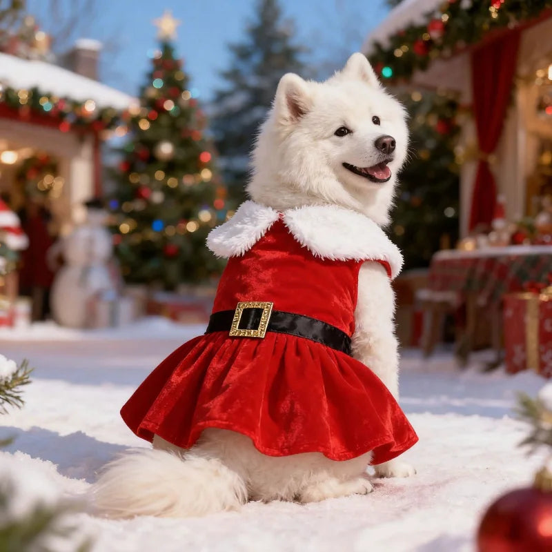 Christmas Gold Velvet Dog Dress — Swuffy