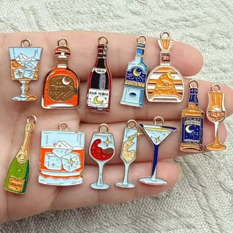 Enamel Charms Red Wine Wine — Swuffy