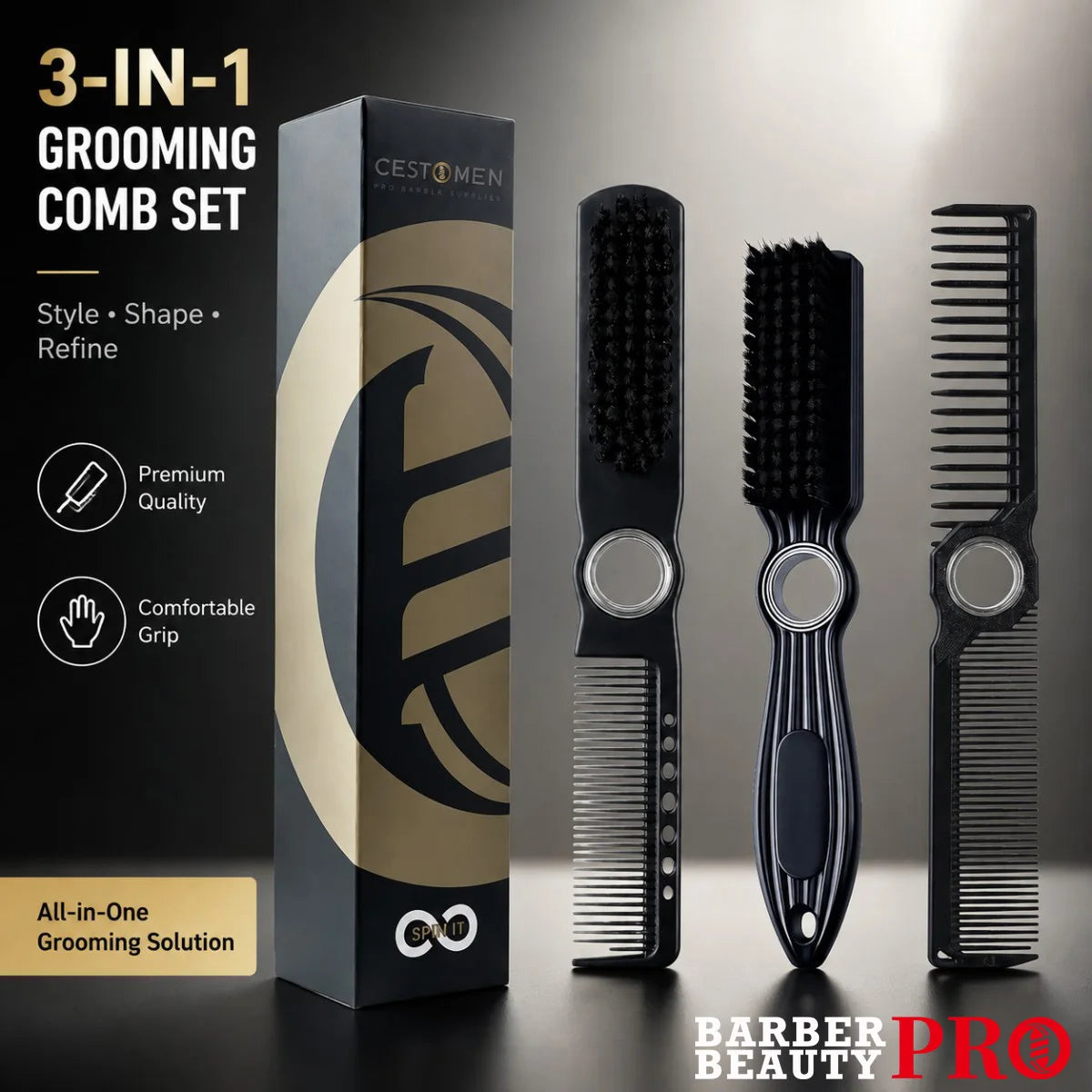 Barber Brush Comb Rotating Fade — Swuffy