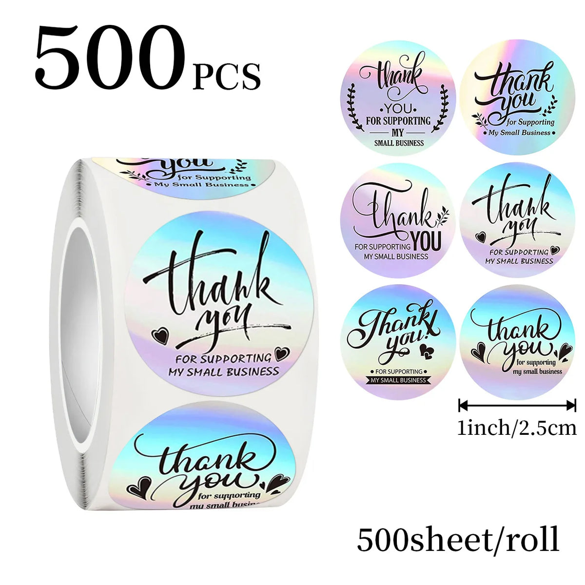 Rainbow Laser Thank You Stickers — Swuffy