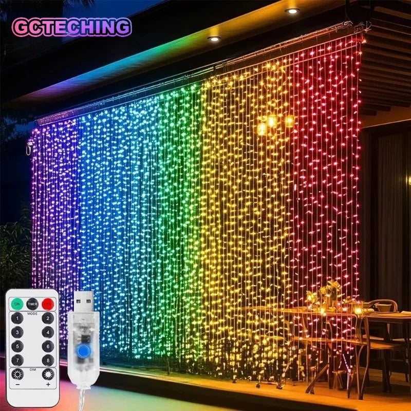 RGB Curtain LED Light Christmas — Swuffy