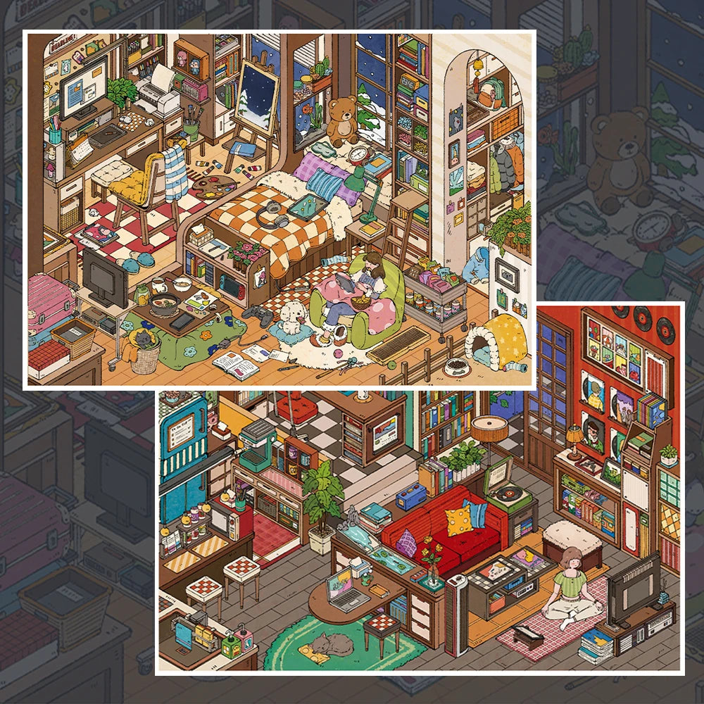 Kawaii Cozy Home Landscape Sticker — Swuffy
