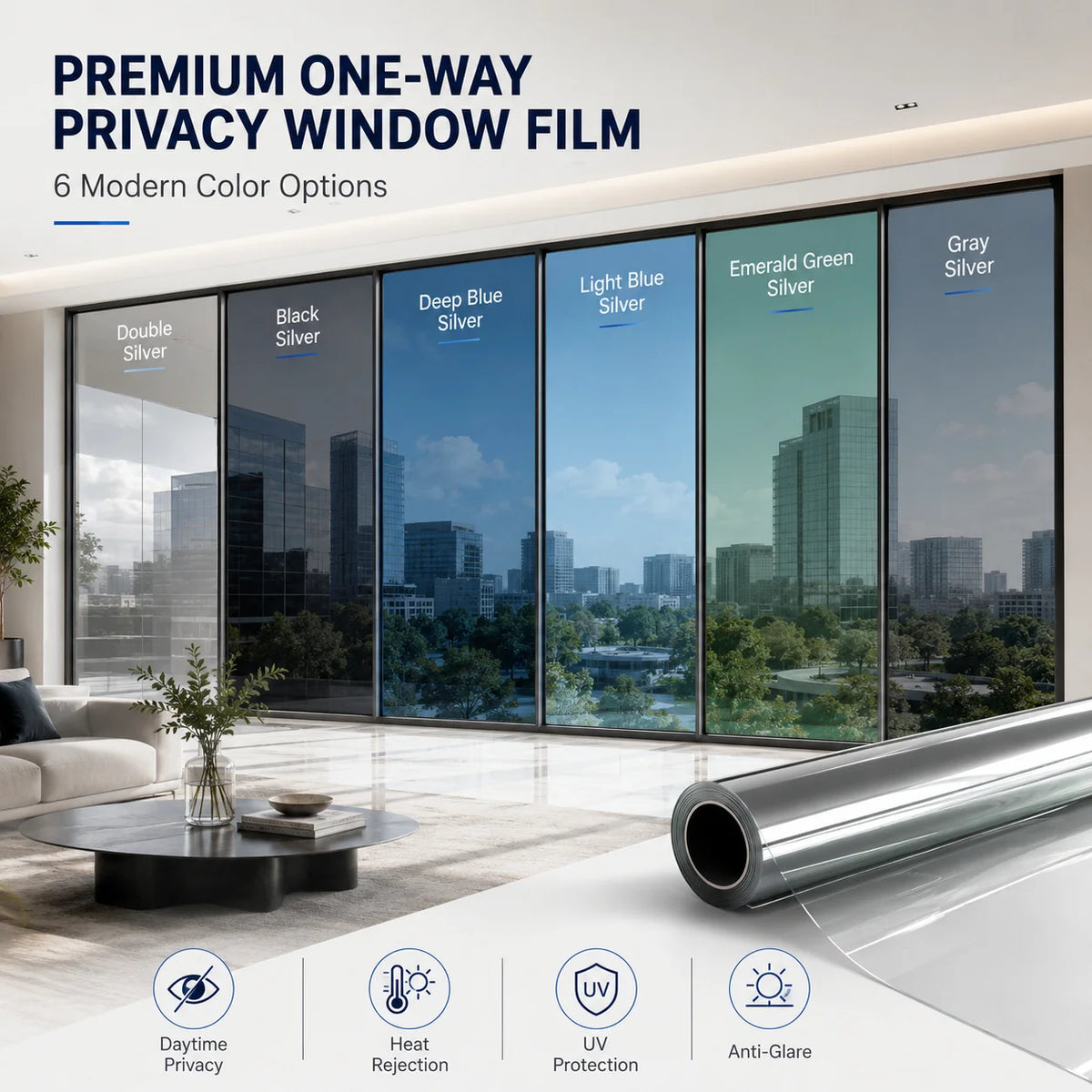 Black Silver Mirror Privacy Window — Swuffy