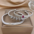 Trendy Silver Cuff Bangle Bracelets — Swuffy