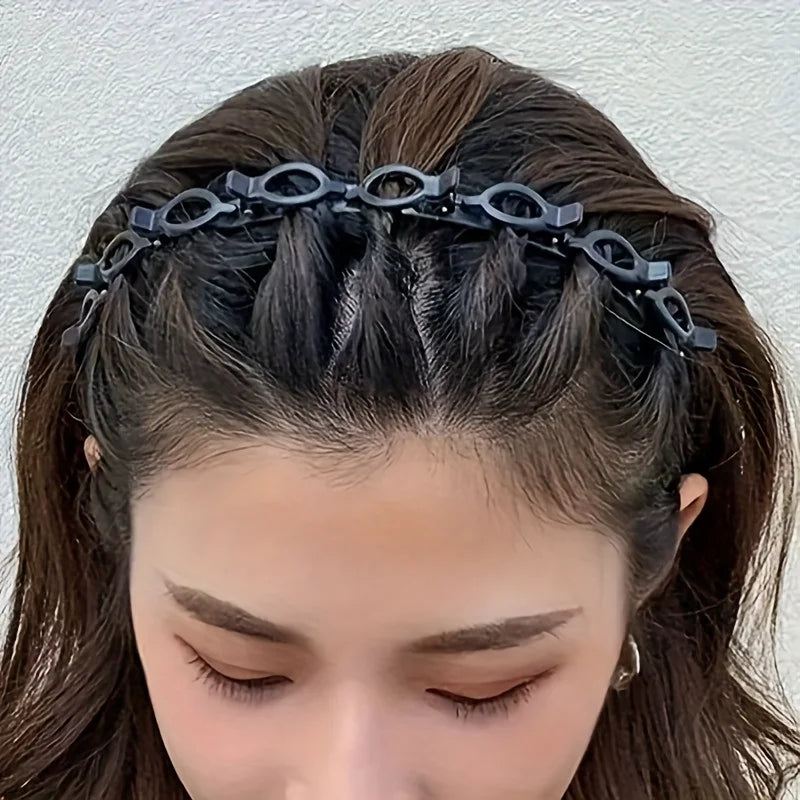Braided Headband Double Fringe Clips — Swuffy