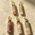 Striped Cylinder Agate Charms Golden — Swuffy