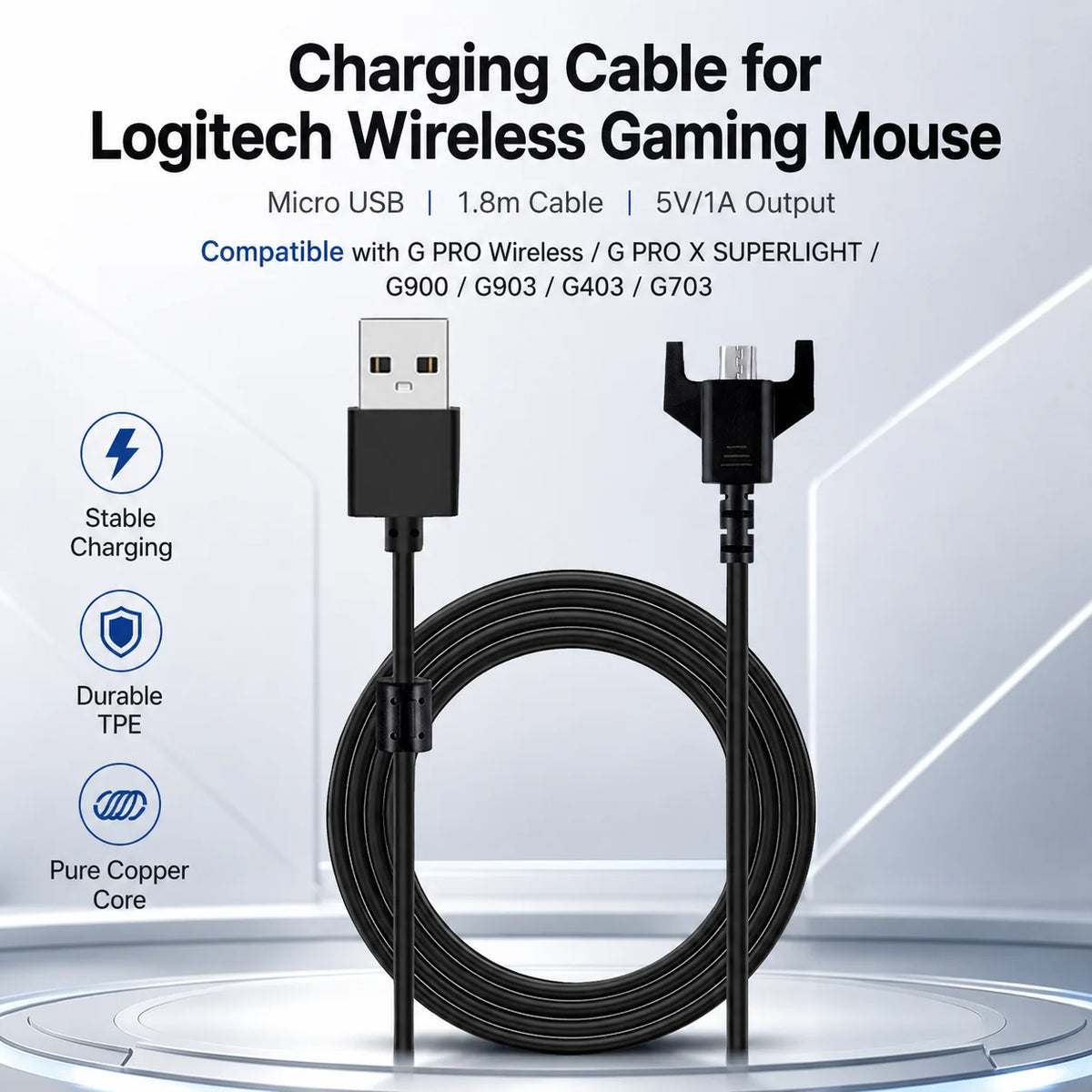 Micro USB Charging Cable Logitech — Swuffy