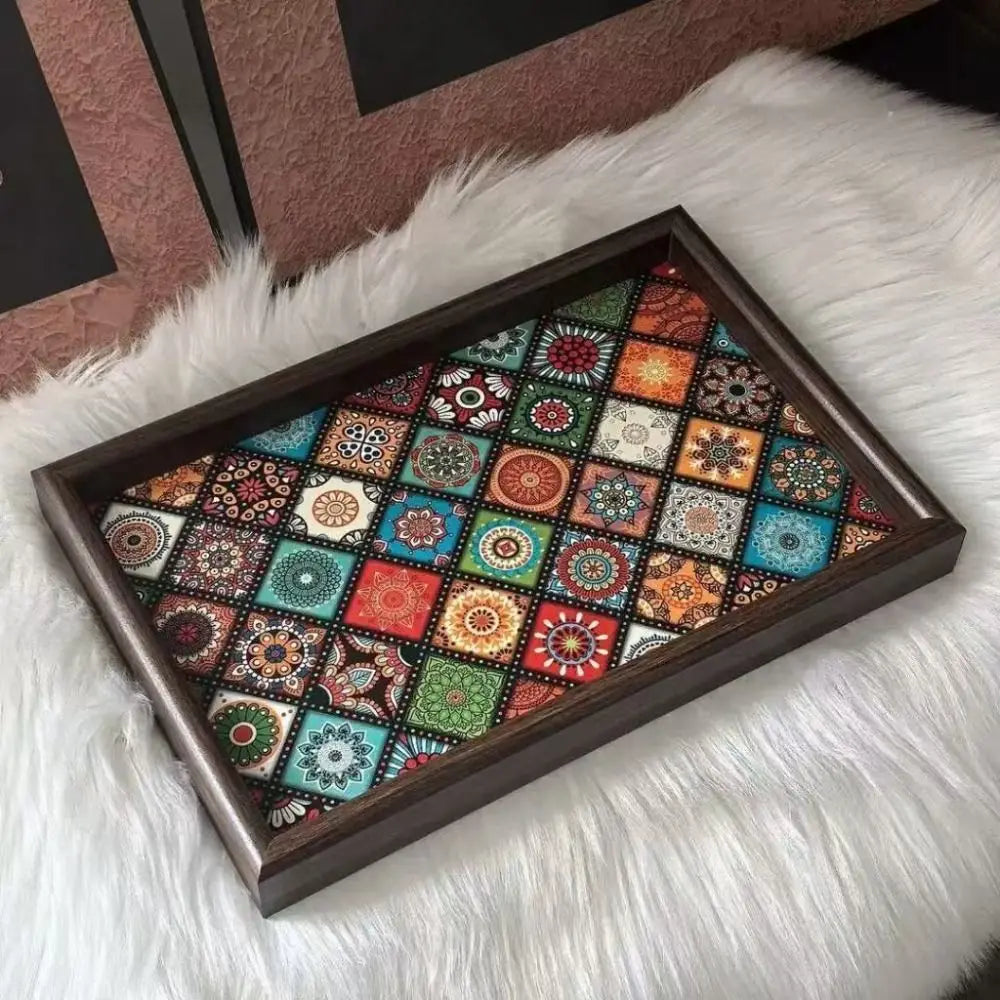 Durable Bohemian Wooden Tray Handmade — Swuffy
