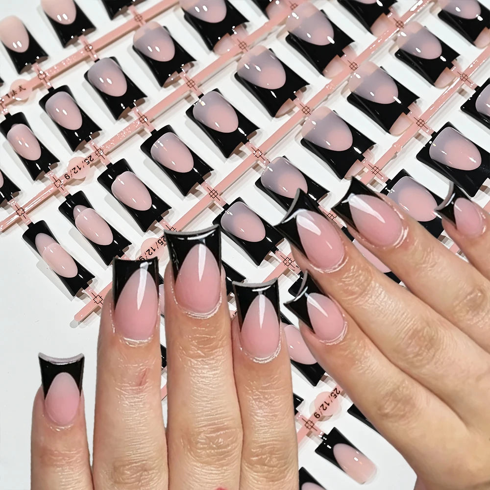 Duckbill Black French Nail Tips — Swuffy