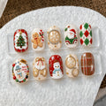 Embossed Christmas Press On Nails — Swuffy