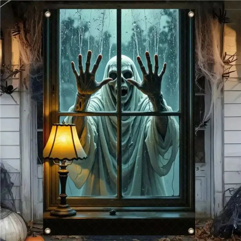 Nuvora Vikama Halloween 3D Window Backdrop Scary Witch — Nuvora